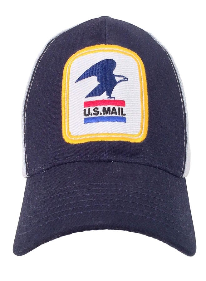 Tee Luv USPS U.S. Mail Eagle Trucker Style Hat (Navy/White) - Image 2