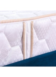 DANUBE HOME مرتبة Danube Home Prime Bonnel ذات النوابض ذات الملمس المتوسط، مرتبة سرير كينج، توازن العمود الفقري لتخفيف الضغط، طول 200 × عرض 180 سم، سمك 22 سم، أبيض  - Image 3