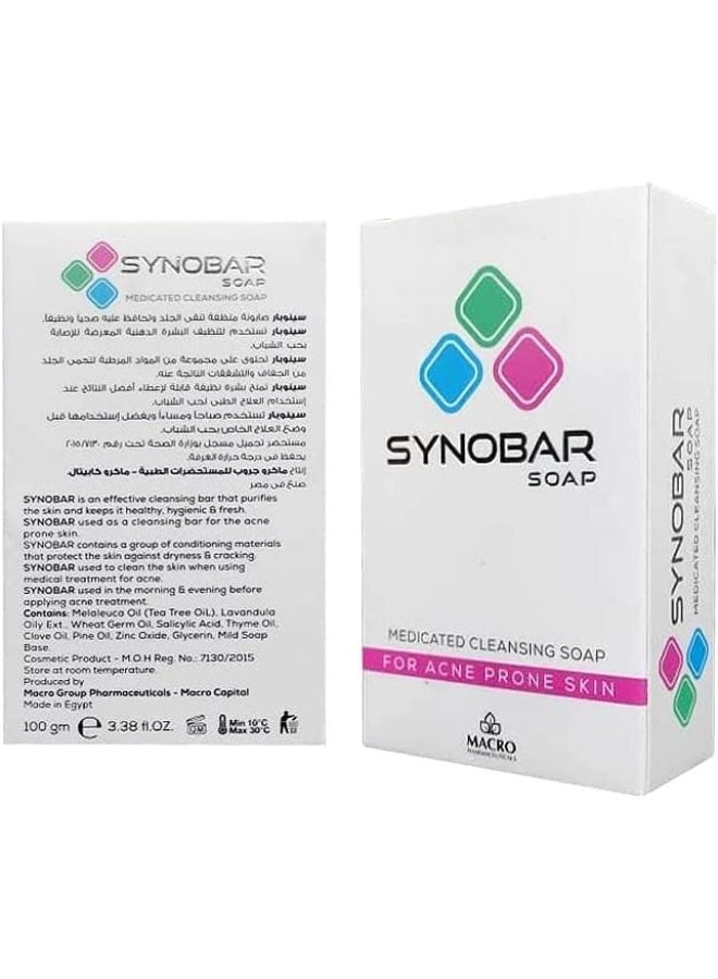 ماكرو صابون سينوبار للبشرة المعرضة لحب الشباب 100 جرام - Image 1