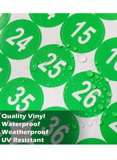KASTWAVE Number Stickers, Consecutive Number Stickers (1-50) 2.54cm Number Labels Waterproof Self-Adhesive Universal Label for Indoor Outdoor Daily Storage Uses (Green, 10 Sheets)  - Image 3