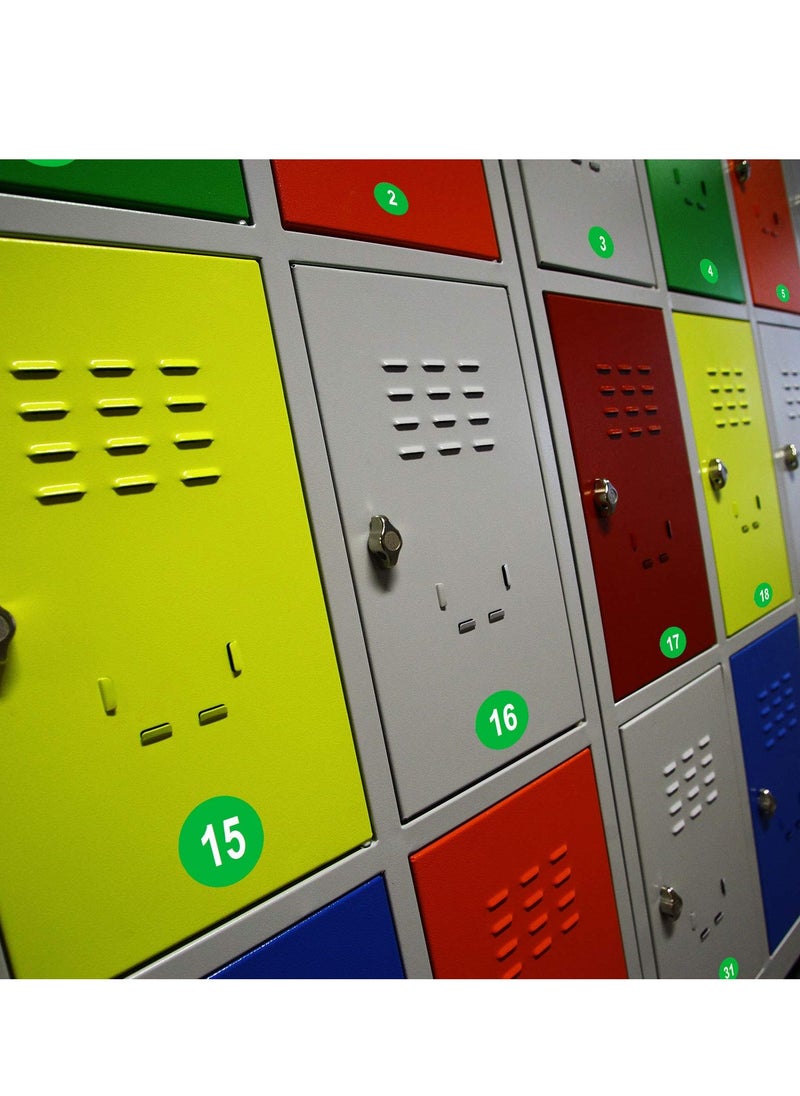 Number Stickers, Consecutive Number Stickers (1-50) 2.54cm Number Labels Waterproof Self-Adhesive Universal Label for Indoor Outdoor Daily Storage Uses (Green, 10 Sheets)