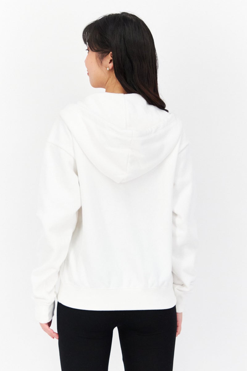 Champion سويت شيرت رياضي نسائي بغطاء رأس، أبيض - Image 3