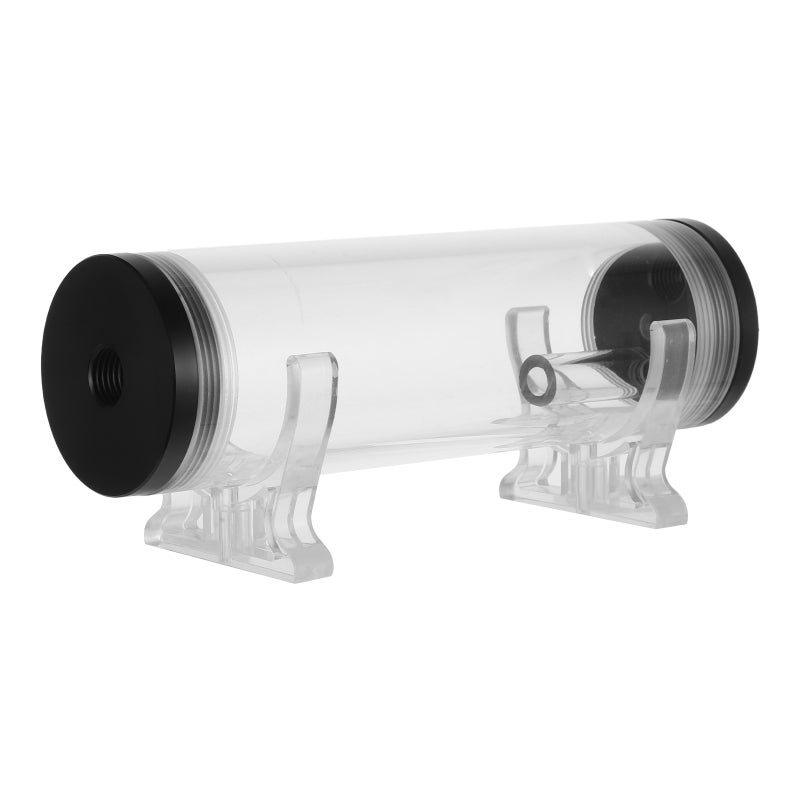G1/4 Thread Computer Water Cooling Cylinder 16cm Cylindrical Tank Reservoir Tank for PC Computer Case Cooling System (Black) - Image 1