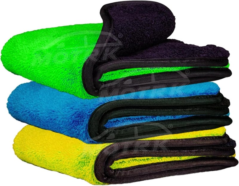 MOTRK Microfiber Towels for Car Home Kitchen Glass Window Drying Cleaning Cleaning Cleaning Cloth | Kitchen Dish Towel Car Wash Cleaning Rag (Colorful, 30 * 40 500g) - Image 4