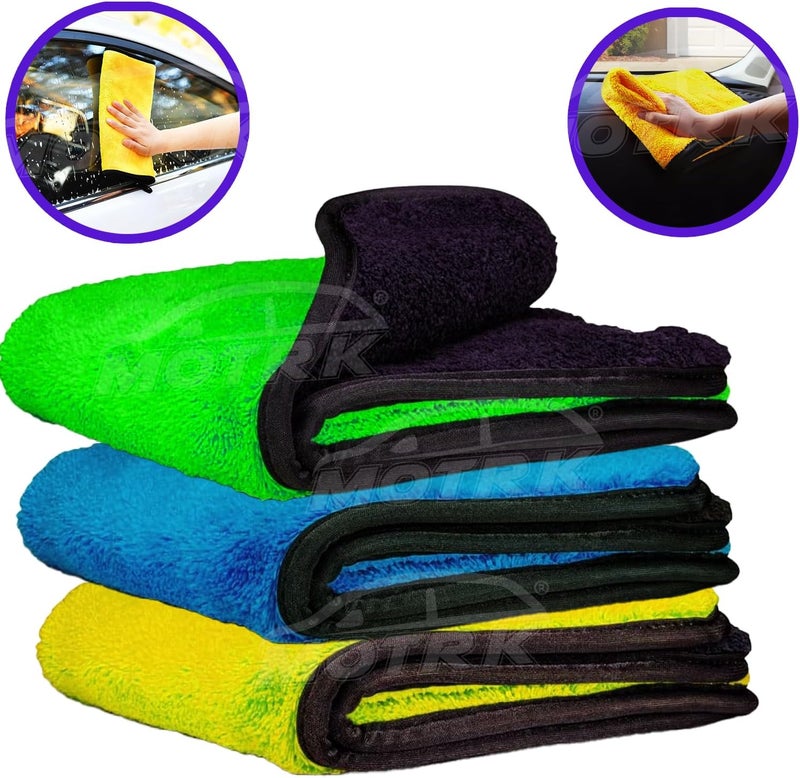 MOTRK Microfiber Towels for Car Home Kitchen Glass Window Drying Cleaning Cleaning Cleaning Cloth | Kitchen Dish Towel Car Wash Cleaning Rag (Colorful, 30 * 40 500g) - Image 5