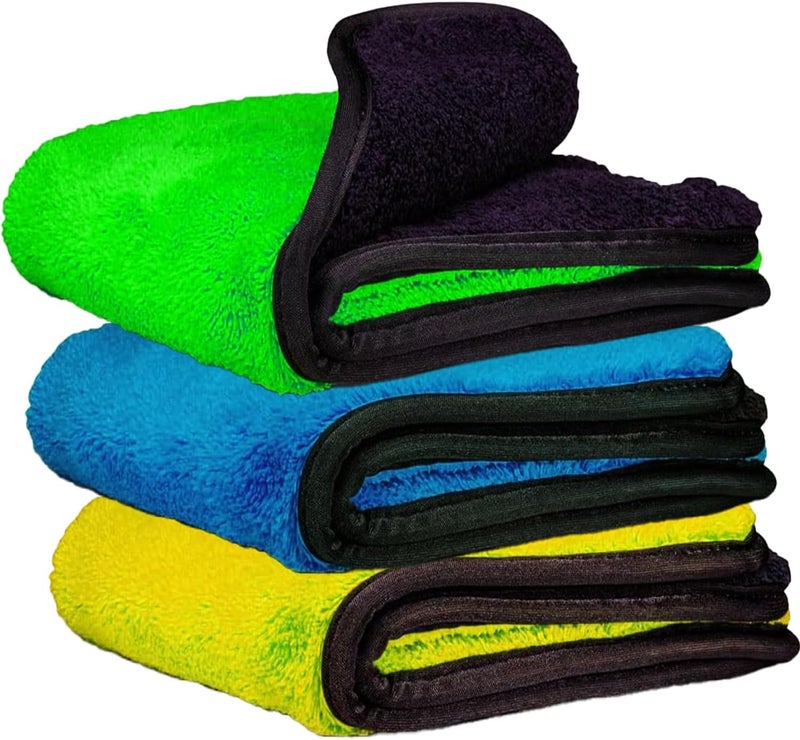 MOTRK Microfiber Towels for Car Home Kitchen Glass Window Drying Cleaning Cleaning Cleaning Cloth | Kitchen Dish Towel Car Wash Cleaning Rag (Colorful, 30 * 40 500g) - Image 1