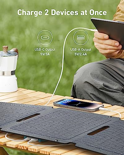 Anker Solix PS30 Solar Panel, 30W Foldable Portable Solar Charger, IP65 Water and Dust Resistance, Ultra-Fast Charging, Charges 2 Devices at Once, for Camping, Hiking, and Outdoor Activities. - Image 3