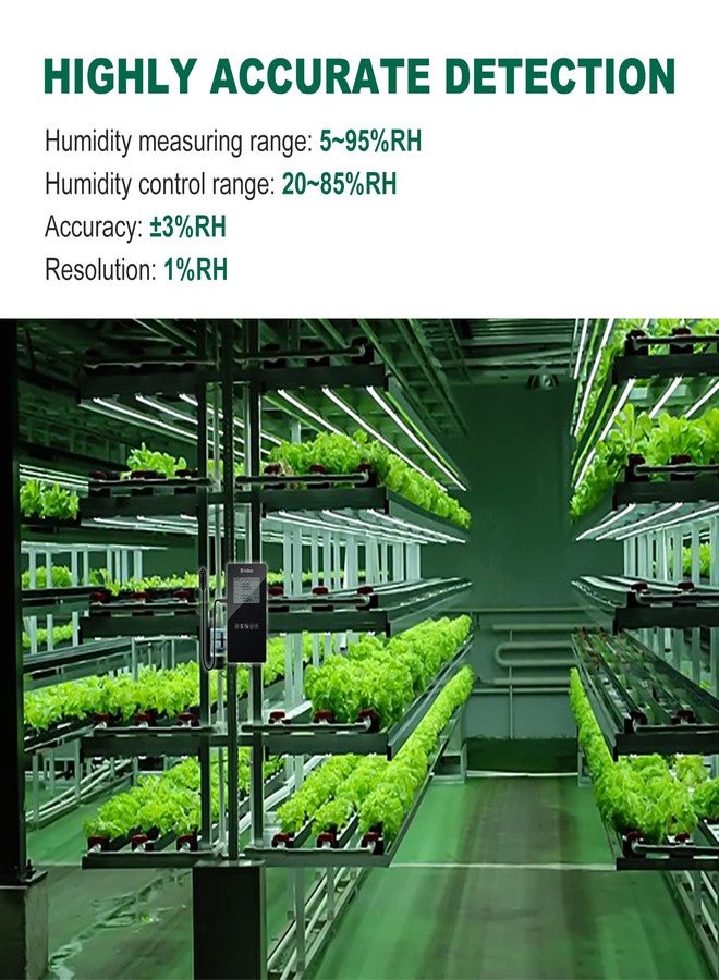 briidea Humidity Controller, Briidea Pre-Wired Humidistat Humidifier Dehumidifier with LCD Display High Accuracy Humidity Sensor, Ideal for Greenhouse Mushroom Grow Tent - Image 3