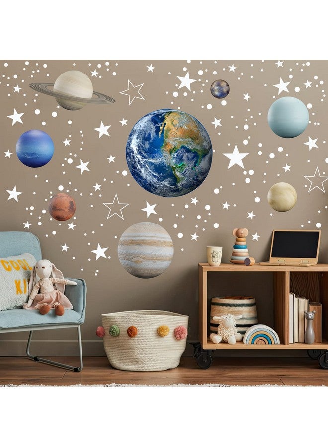 Robmoda Glow in The Dark Stars Solar System Wall Decals, The Earth Wall Stickers for Bedroom, Baby Nursery Planets Sticker Decoration for Ceiling (Blue) - Image 4