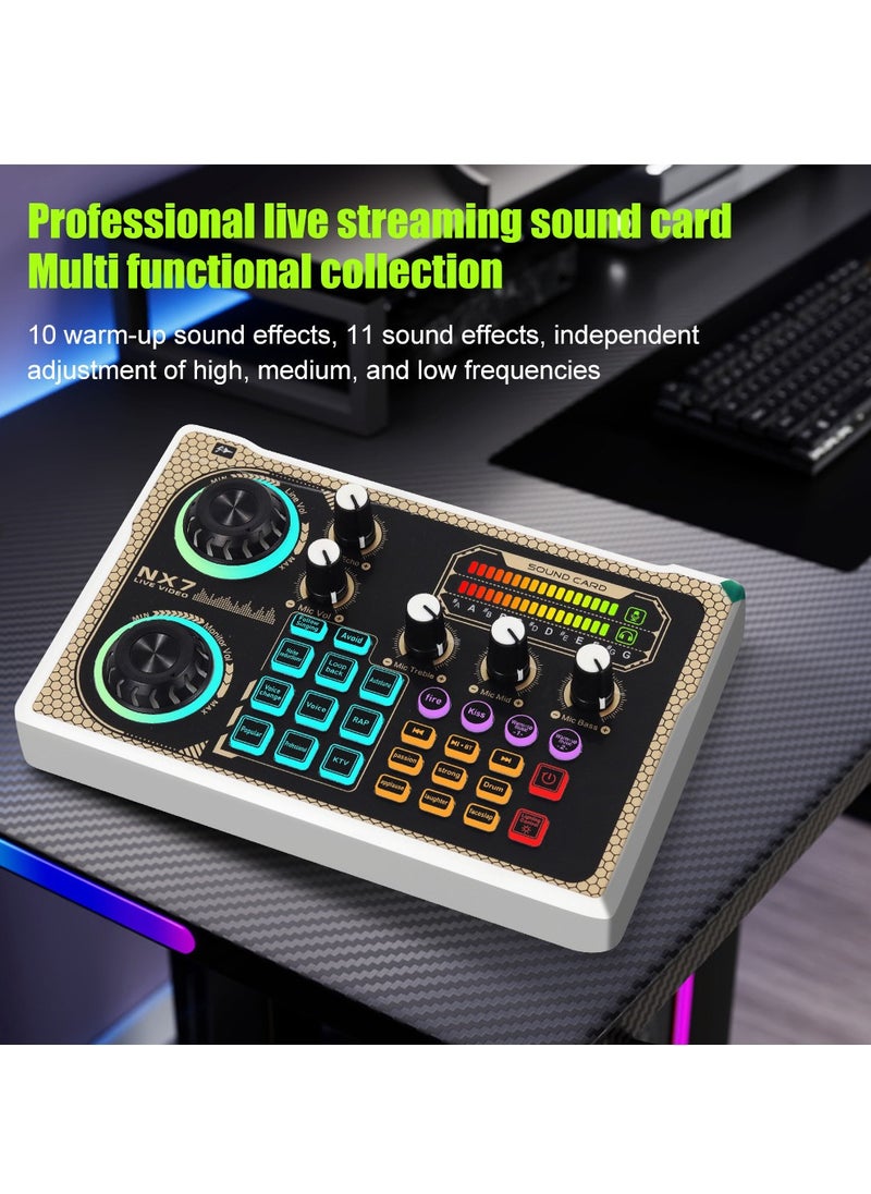 Extra - Live Sound Cards Condenser Microphone Set Streaming Audio Mixer with Microphone Stand/Suitable for Live Broadcast/Podcast/Youtube/PC/Smartphone(U87+NX7) - Image 1