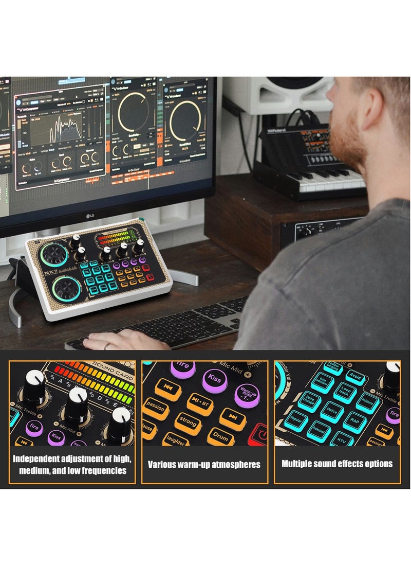 Extra - Live Sound Cards Condenser Microphone Set Streaming Audio Mixer with Microphone Stand/Suitable for Live Broadcast/Podcast/Youtube/PC/Smartphone(U87+NX7) - Image 1