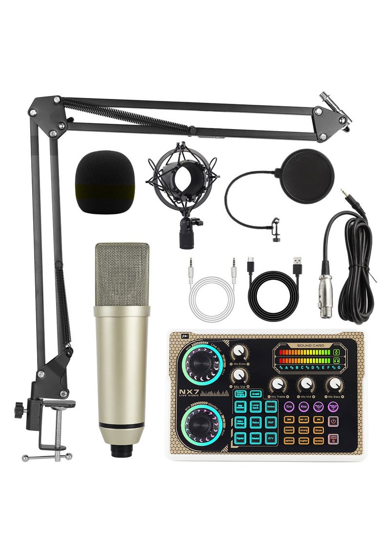 Extra - Live Sound Cards Condenser Microphone Set Streaming Audio Mixer with Microphone Stand/Suitable for Live Broadcast/Podcast/Youtube/PC/Smartphone(U87+NX7) - Image 1