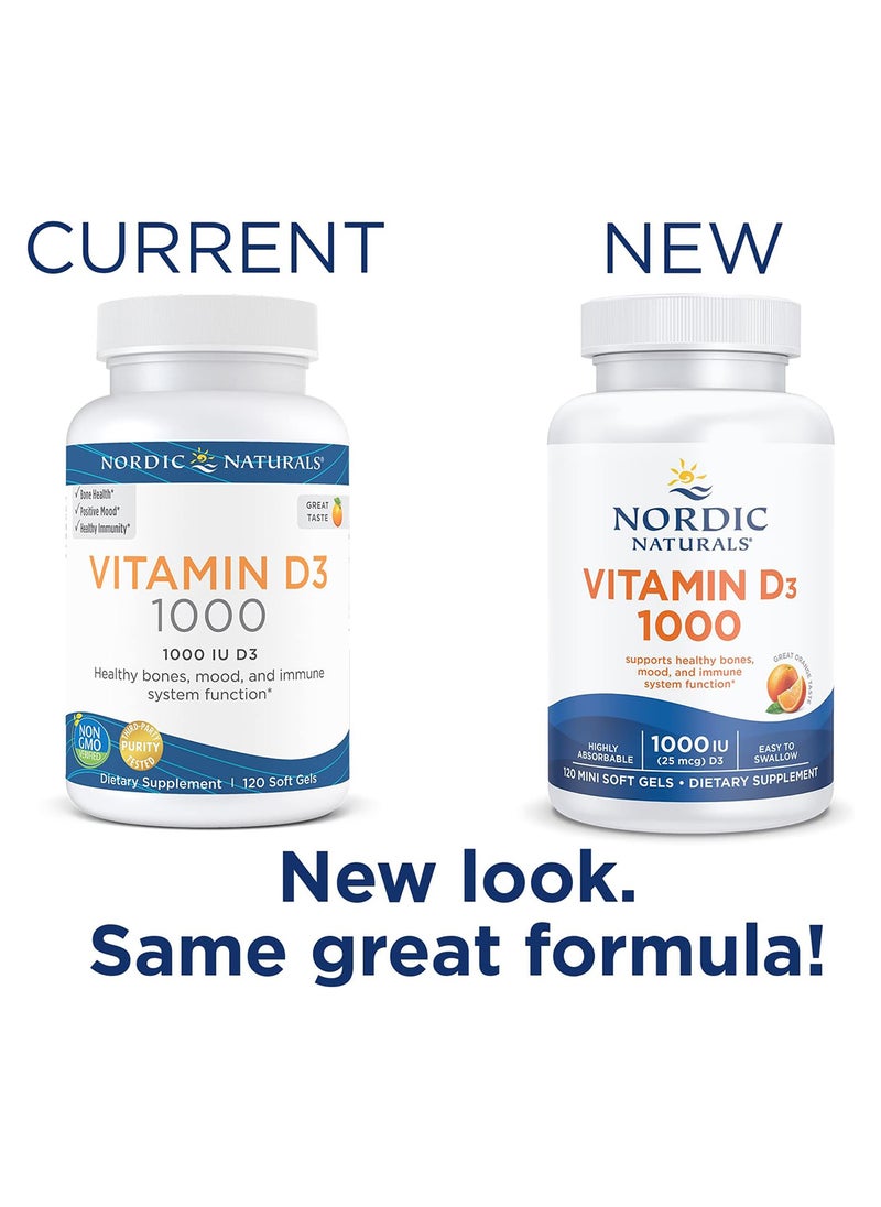 NORDIC NATURALS Vitamin D3 1000 Orange 1000 Iu Vitamin D3120 Mini Soft Gels 120 Servings  - Image 5