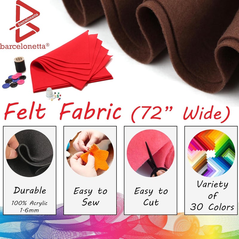 Barcelonetta | Felt Fabric | 72" Wide | 1.6mm Thick | Acrylic & Soft | Felt by The Yard | Felt for DIY Crafts, Projects, Sewing (Tan, 1 Yard) - Image 2