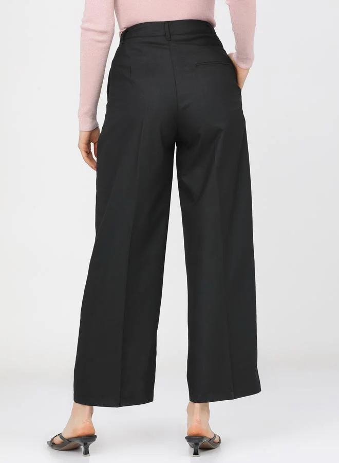 Tokyo Talkies Straight Fit Easy Wash Pleated Parallel Trouser by Styli