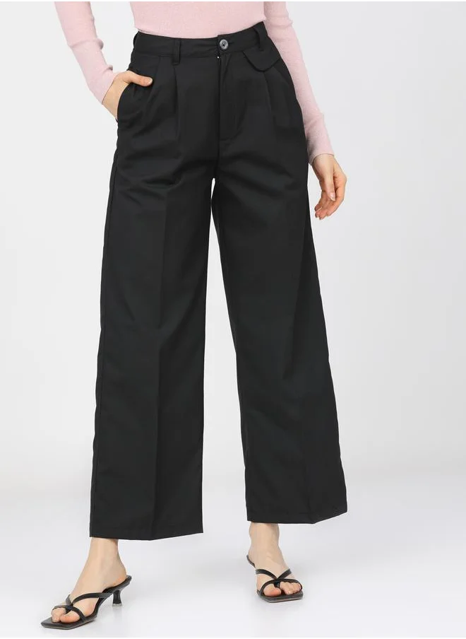 Tokyo Talkies Straight Fit Easy Wash Pleated Parallel Trouser