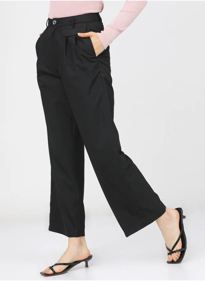 Tokyo Talkies Straight Fit Easy Wash Pleated Parallel Trouser