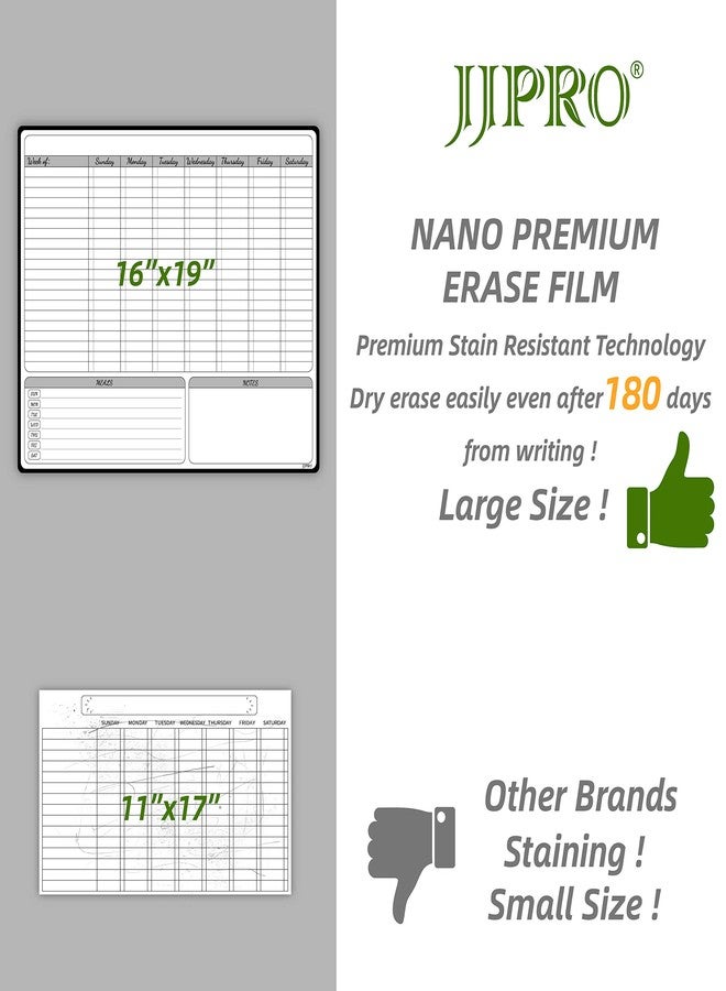 JJPRO Magnetic Dry Erase Chore Chart for Adults:Large Whiteboard16 x19-Chore Chart,Calendar,Meal Board Notes All-in-One,Behavior Chart,Teenagers,White - Image 4