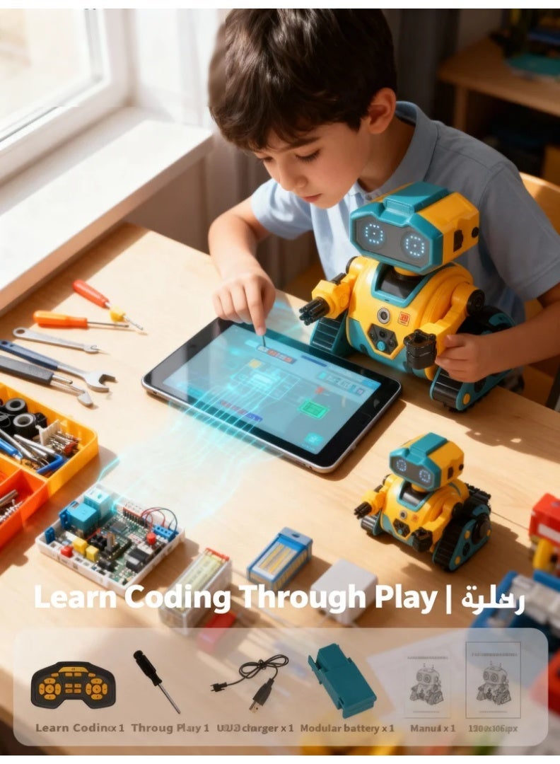 روبوت برمجة ذكي، تجميع DIY مع مستشعر الأشعة تحت الحمراء، تحكم لاسلكي 2.4 جيجا هرتز، هدية ألعاب لطيفة للأطفال - Image 4