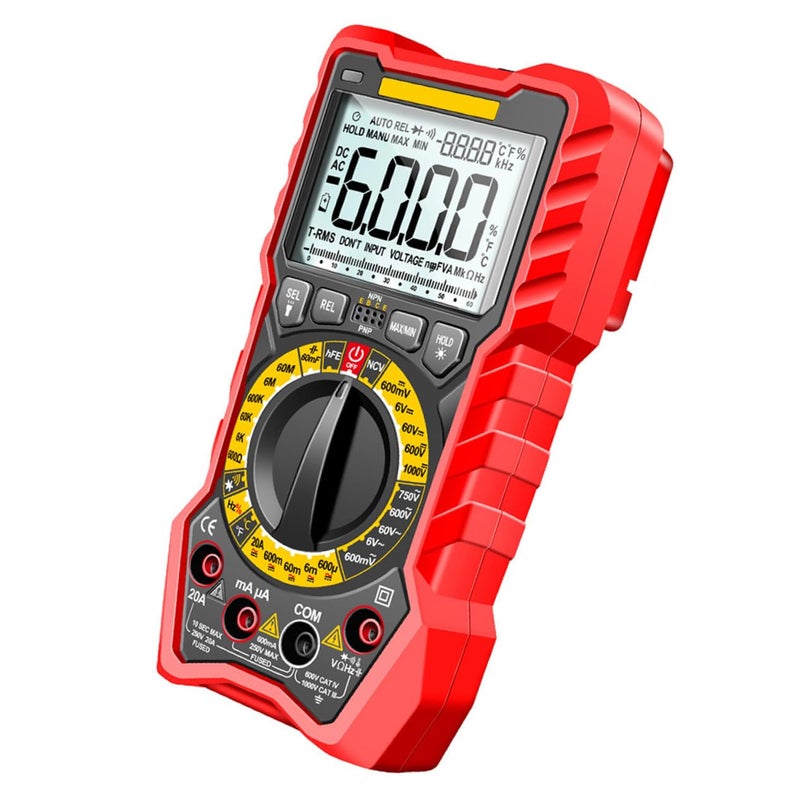 مقياس متعدد رقمي عالي الدقة مع كاشف جهد غير ملامس باللون الأحمر - Image 2