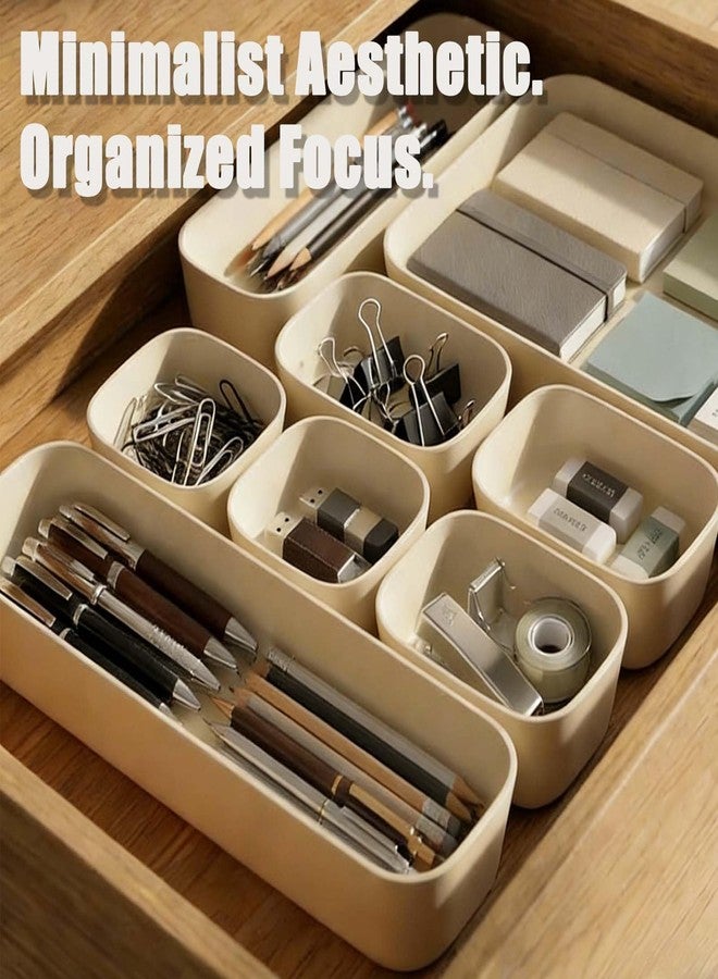 SILIVO 8 PCS Unbreakable Silicone Drawer Organizers, Modern Minimalist Beige Drawer Dividers, Noise-Free & Non-Slip Trays for Home Office, Kitchen, Bathroom and Neutral Nursery Decor - Image 5