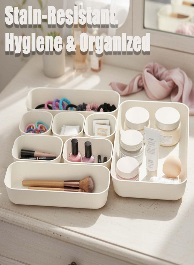 SILIVO 8 PCS Unbreakable Silicone Drawer Organizers, Modern Minimalist Beige Drawer Dividers, Noise-Free & Non-Slip Trays for Home Office, Kitchen, Bathroom and Neutral Nursery Decor - Image 2