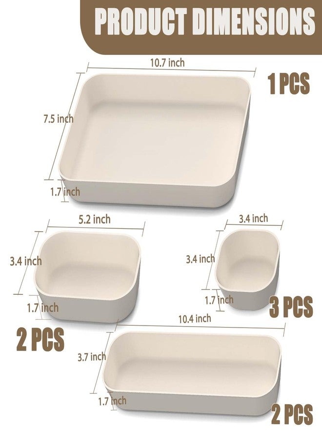 SILIVO 8 PCS Unbreakable Silicone Drawer Organizers, Modern Minimalist Beige Drawer Dividers, Noise-Free & Non-Slip Trays for Home Office, Kitchen, Bathroom and Neutral Nursery Decor - Image 3