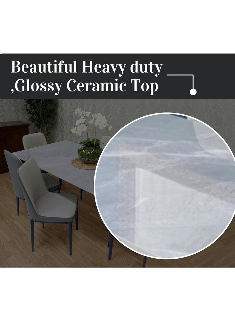 LHFHOMT- 7-Pieces Dining Sets, 1 Piece Rectangular Table With with 6 Chairs Modern Design Furniture for Home, Dining Room, Cafeteria - Image 3