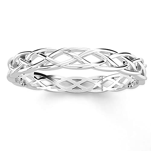 Metal Factory Sz 12 Sterling Silver 925 Celtic Knot Eternity Band Ring - Image 2