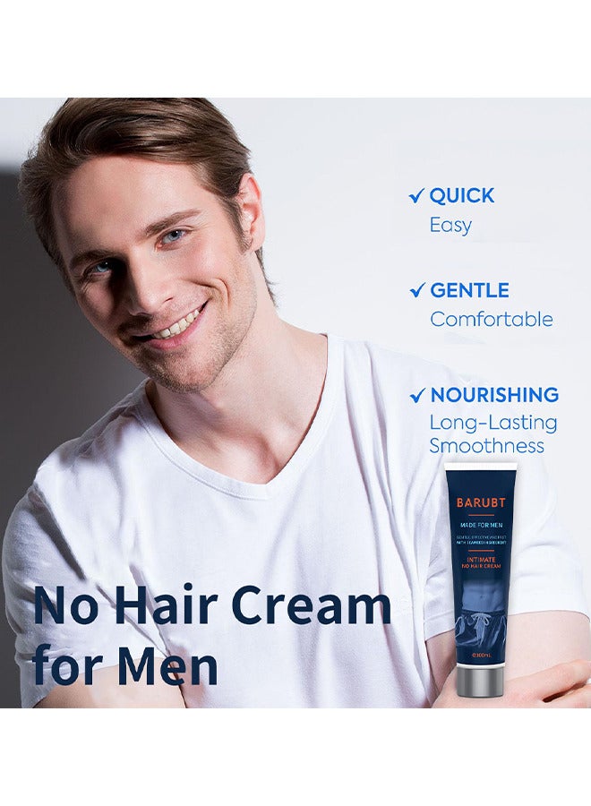 BARUBT No Hair Crew Intimate/Private At Home Hair Removal Cream For Men, Painless, Flawless, Soothing Depilatory For Unwanted Coarse Male Body Hair, 100ml - Image 3
