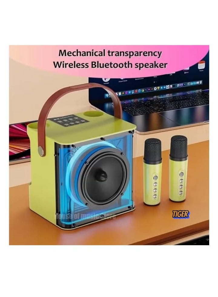 TIGER M23 PLUS RGB Karaoke Bluetooth Speaker – Powerful Sound, Multi-Color LED Lights, Wireless Bluetooth Connection, Built-in Microphone for Singing & Party – Ideal for Home & Outdoor Use - Image 2
