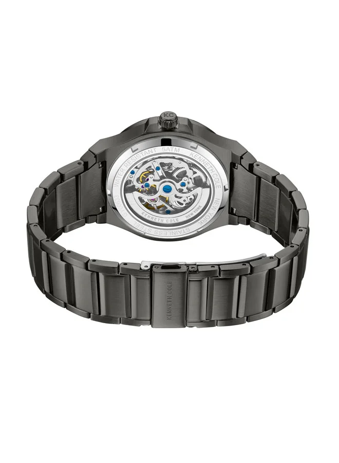 Kenneth Cole New York Kenneth Cole New York 42X50.5mm Automatic Men's Watch with Grey Dial & Gunmetal Stainless Steel Bracelet