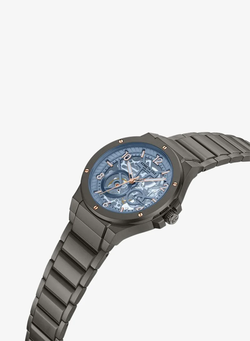 Kenneth Cole New York Kenneth Cole New York 42X50.5mm Automatic Men's Watch with Grey Dial & Gunmetal Stainless Steel Bracelet