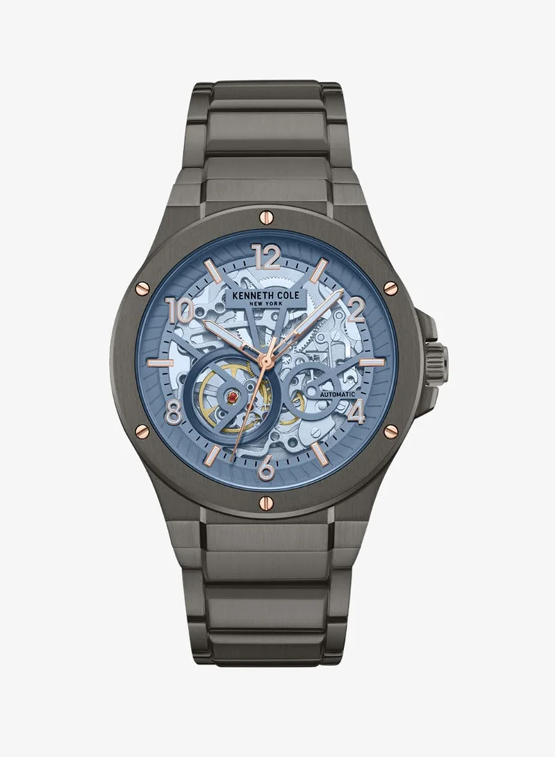 Kenneth Cole New York Kenneth Cole New York 42X50.5mm Automatic Men's Watch with Grey Dial & Gunmetal Stainless Steel Bracelet