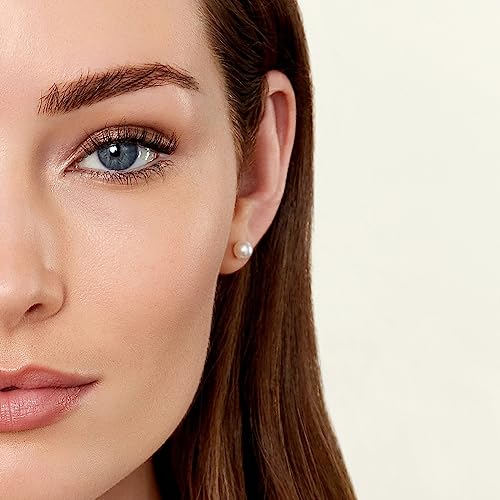 THE PEARL SOURCE White Japanese Akoya Real Pearl Earrings for Women - 14k Gold Stud Pearl Earrings | Hypoallergenic Earrings with Genuine Cultured Pearls, 6.0-6.5mm - Image 2