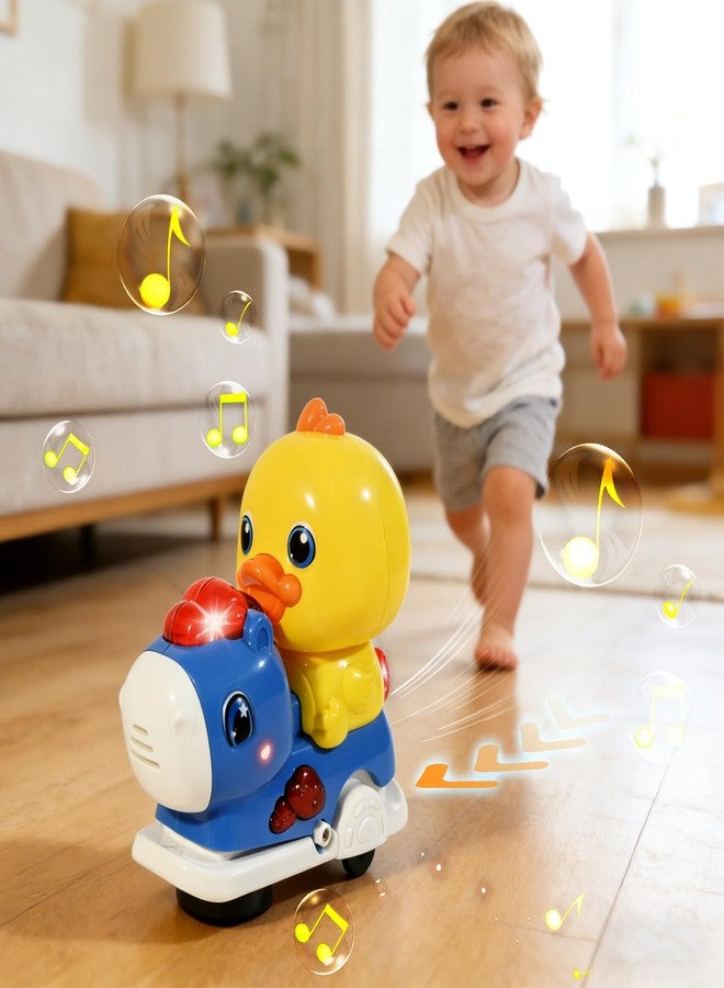 lonfypeng Baby Crawling Walking Toys for Toddlers with Adorable Shape, Musical Car Crawling Developmental Toys with Sounds and Lights, Ideal Gifts for Babies - Image 3