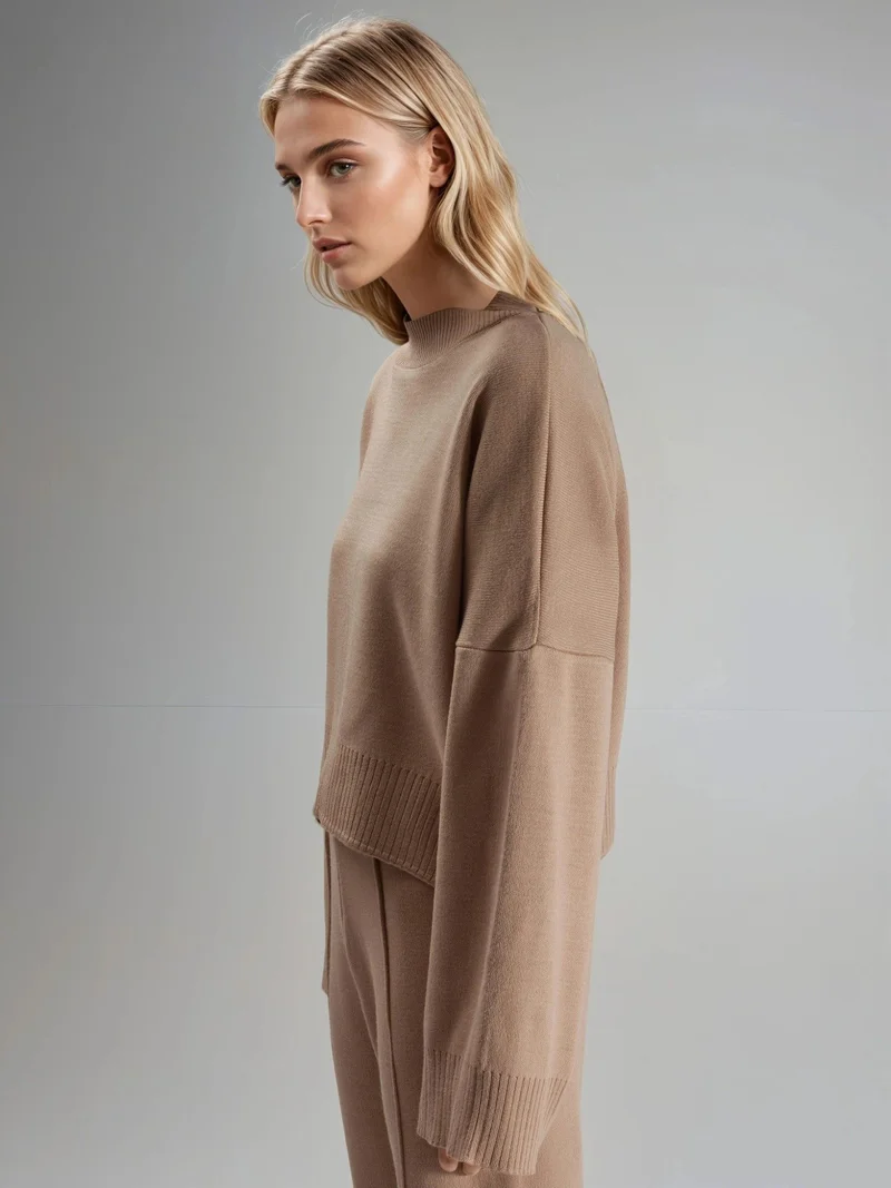 My Fashion Camel Brown MY FASHION Loose Fit Knit Sweater for Women | Best Price UAE