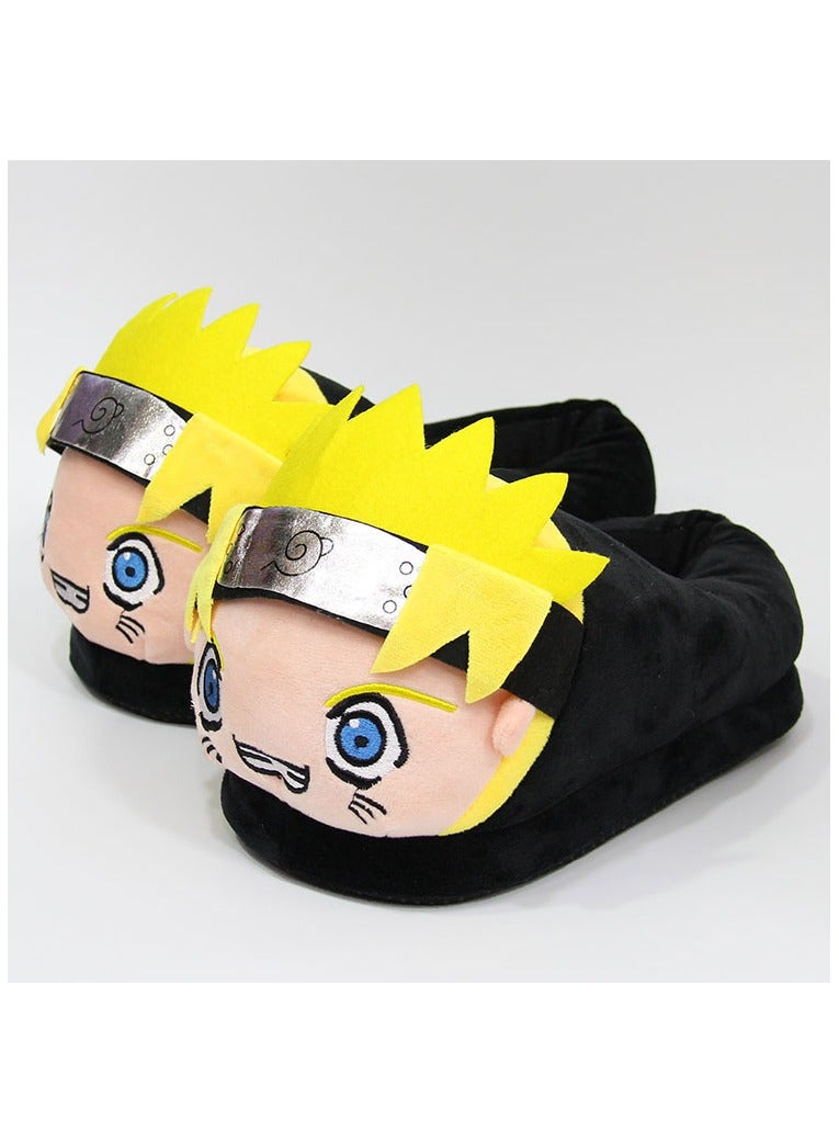 general Cartoon-themed Naruto Plush Slippers for Winter Warmth Home Use Full-heel Design Featuring Naruto Uzumaki Perfect for Indoor Wear  - Image 2
