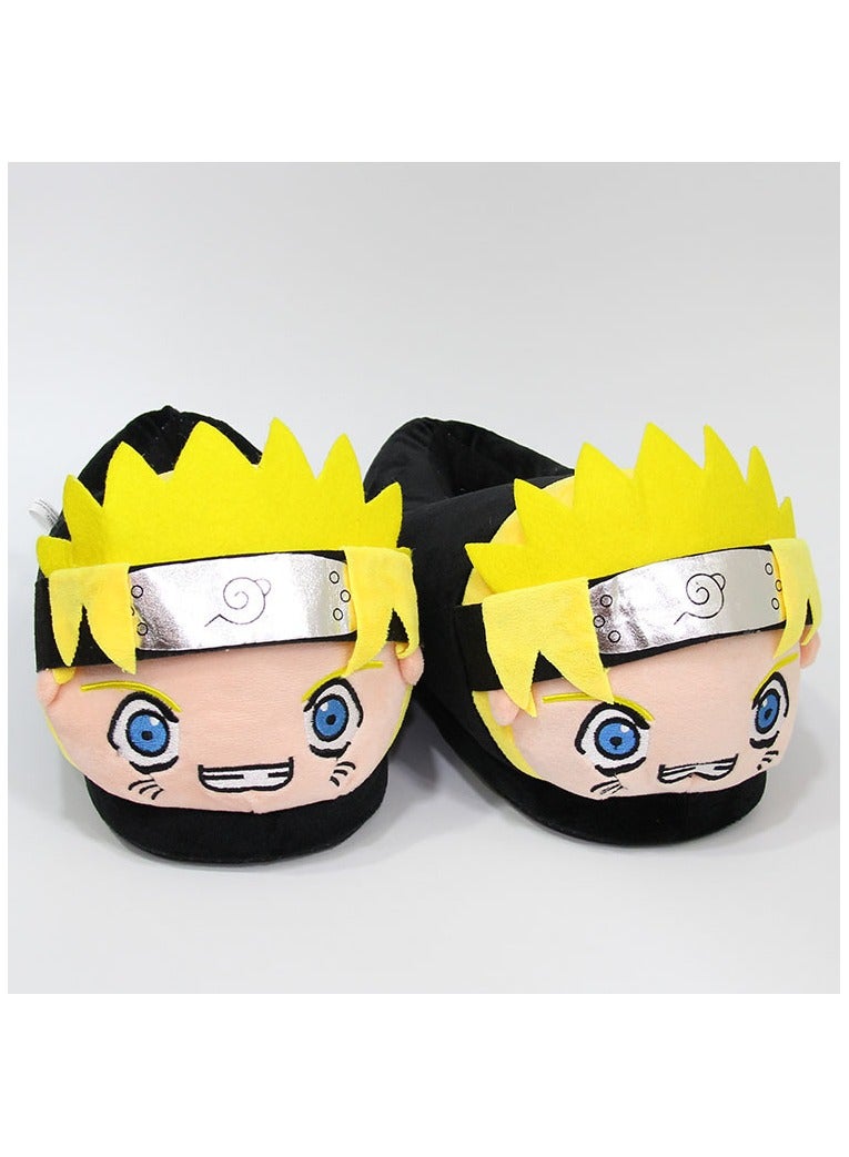 general Cartoon-themed Naruto Plush Slippers for Winter Warmth Home Use Full-heel Design Featuring Naruto Uzumaki Perfect for Indoor Wear  - Image 3