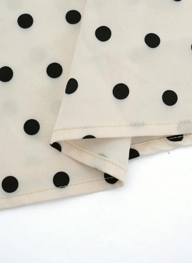Take Two  Beige Polka Dot Sleeveless Halter Maxi Dress for Women | Best Price UAE