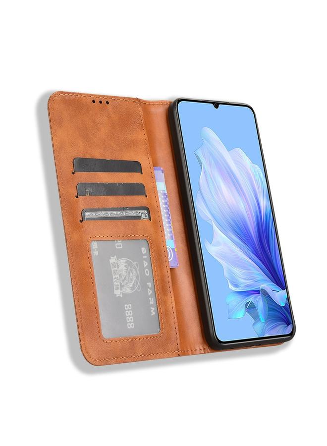 S-TOP Case For Oukitel C50 Magnetic Buckle Retro Texture Leather Phone Case - Image 4