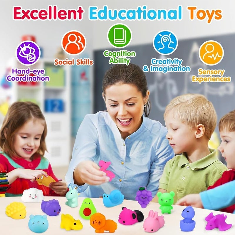 Yunaking 130PCS Squishies Mochi Squishy Toy, Kawaii Squishies Party Favors for Kids Stress Relief Fidget Toys Treasure Box Toys Classroom Prizes Kid Easter Egg Fillers Xmas Goodie Bag Stuffers, Random - Image 4