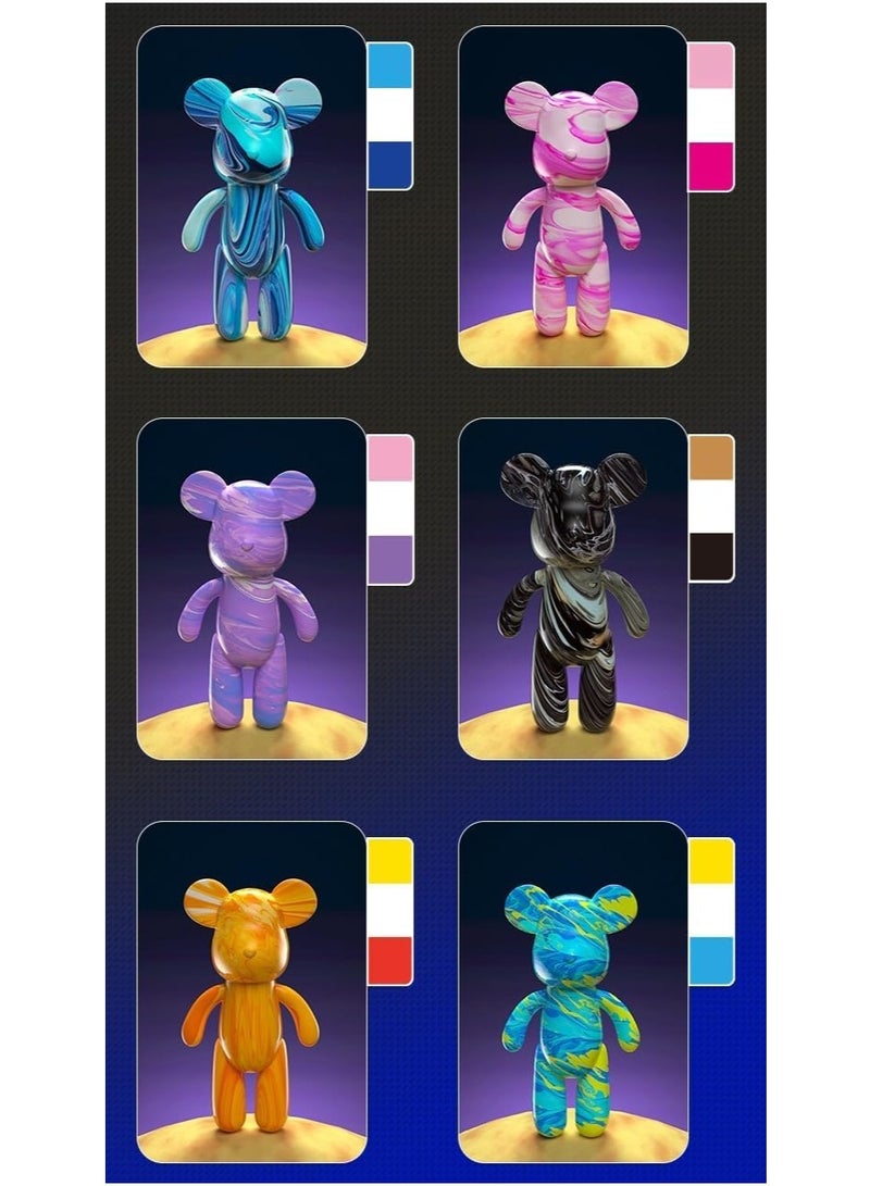 DIY Painting Fluid Bear Teddy Bear Painting Kit Set 23cm Pink - Image 3