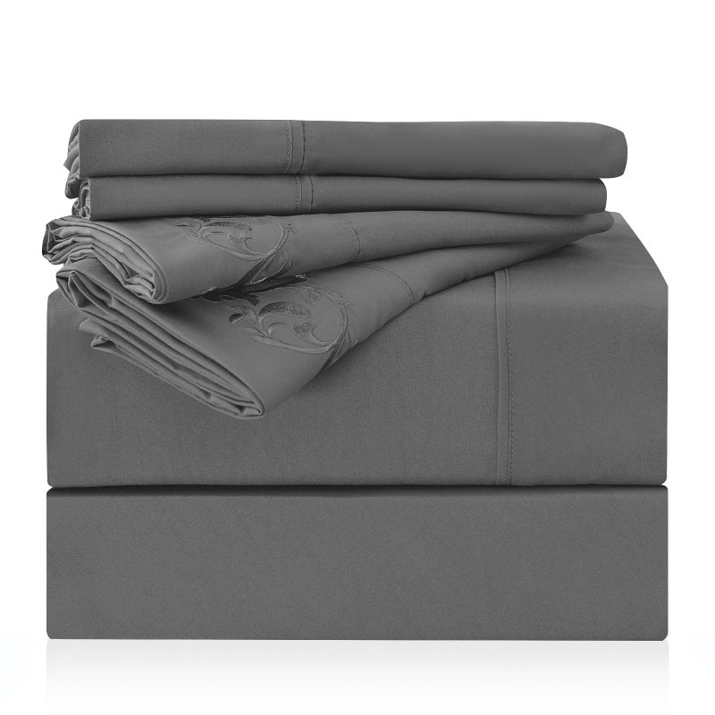 LONAVA Twin XL Size Sheet Set - 4 Piece Hotel Luxury Wrinkle-Free Microfiber Sheet  Oeko-TEX Certified  Breathable & Elastic  16"" Deep Pockets  Gray - Image 1