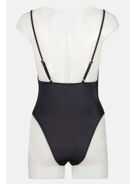 DIESEL Women Brand Logo One Piece Swimwear, Black  - Image 2