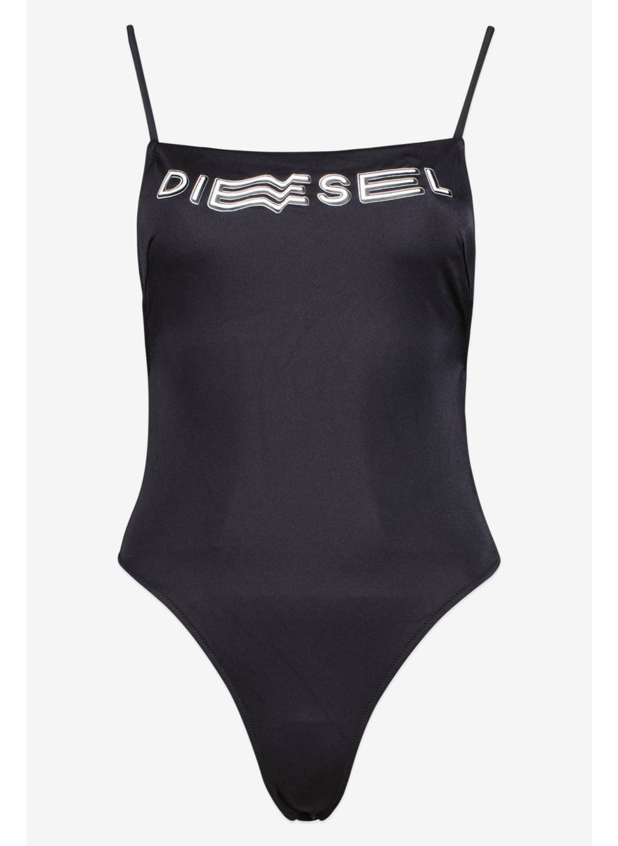 DIESEL Women Brand Logo One Piece Swimwear, Black  - Image 1