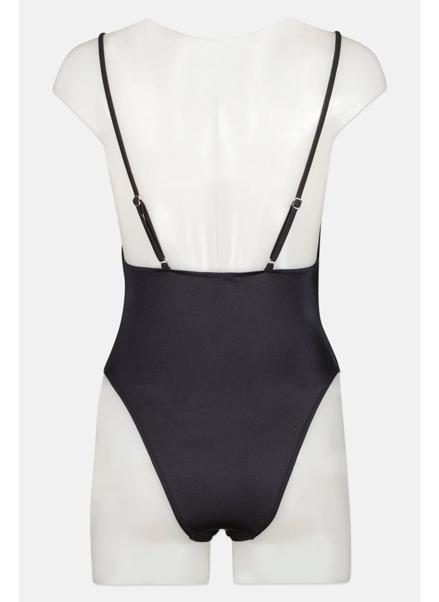 DIESEL Women Brand Logo One Piece Swimwear, Black  - Image 2