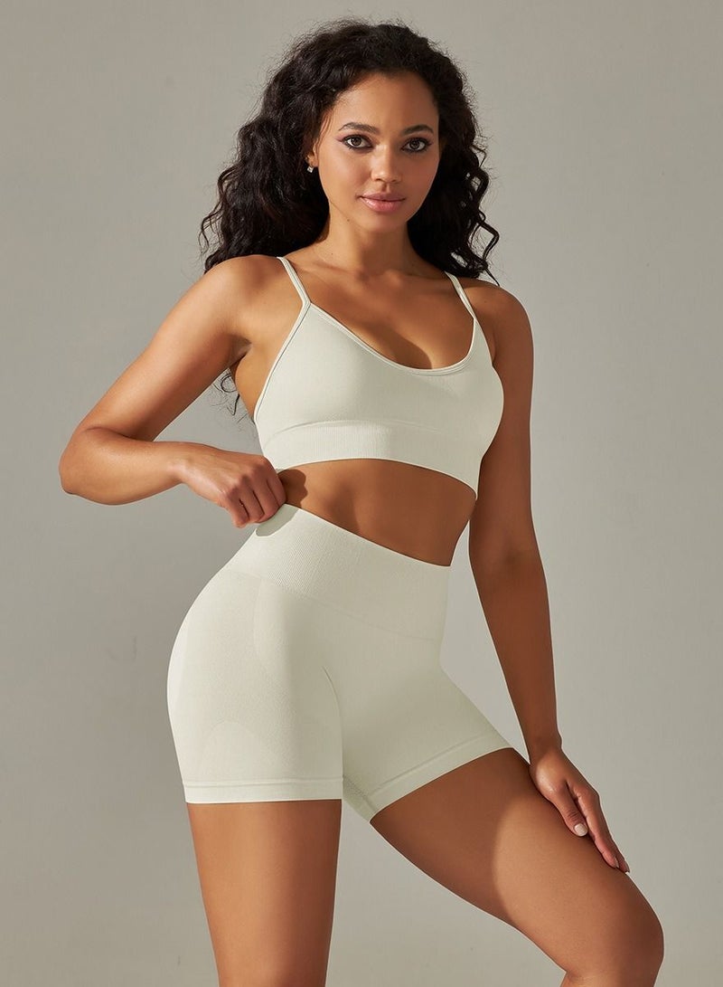 Loquat Yoga Tight Fitting Stretch Soft Sets White - Image 1