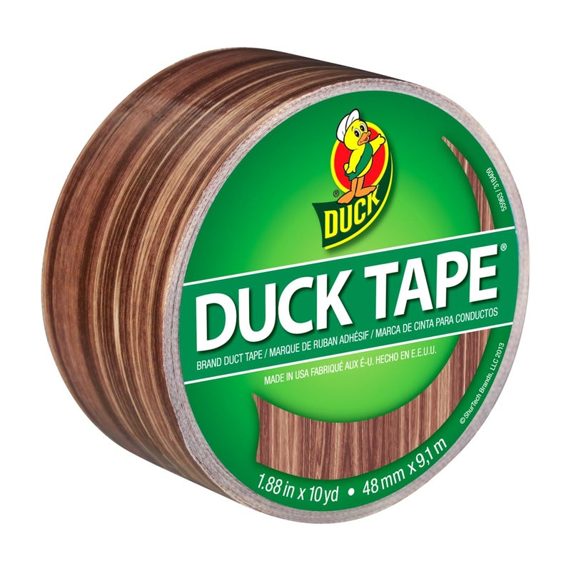 Duck شريط لاصق مطبوع من علامة داك، لفة واحدة، بتصميم خشبي (283051) - Image 1