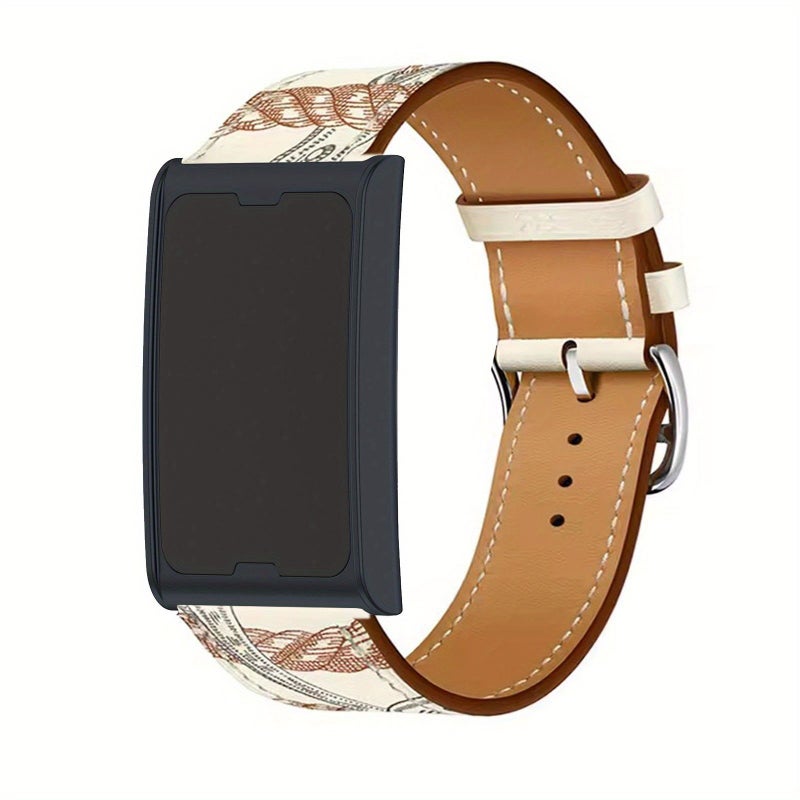 White Single Loop Vintage PU Leather Band for Amazfit Helio Holiday Gift - Image 1